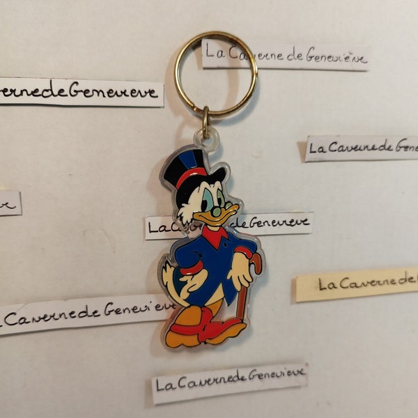 Vintage porte clef Picsou en plastique/figurine Walt Disney/objet de collection/collector/estampillé Disney Brabo/dessin animé/porte bonheur