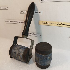 Borda recortada vintage antiga/Rolos de tinta franceses XXL/Estampa com 2 padrões/Bordado em tecido/Artesanato/Criação/Tradição/Coleção/Arte