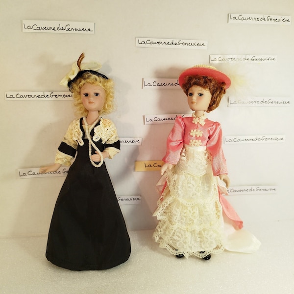 Lot De Vêtements Anciens Pour Poupée Porcelaine – 28 Cm, Années 1950, Tissu D'époque