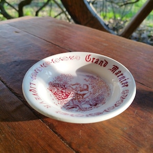 Vintage Grand Marnier Liqueur ashtray/cup cup/ceramic saucer/earthenware/Gien France/advertising/brasserie/empty pocket/coin pick-up