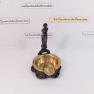 Cenicero portátil vintage en bronce y latón/Tema Venus de Milo/diosa Venus/accesorio para fumar transportable/decoración/regalo/arte/griego