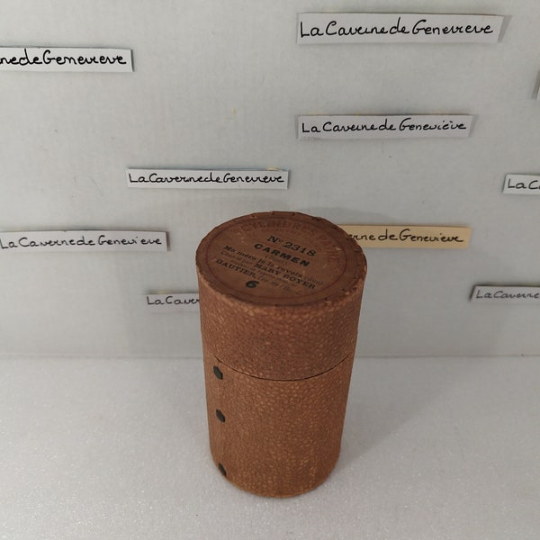 Vintage cylinder for phonograph and its box/wax cylinder Pathé 1900/Carmen 2318/Bizet/sung by Mary Boyer/Gautier/opera/music/art