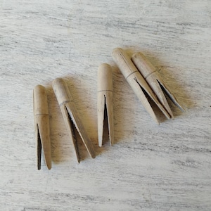 Vintage patinated wooden clothespins 1930/handcrafted creation/functional/collection/decoration/old household treasures/elegant/art