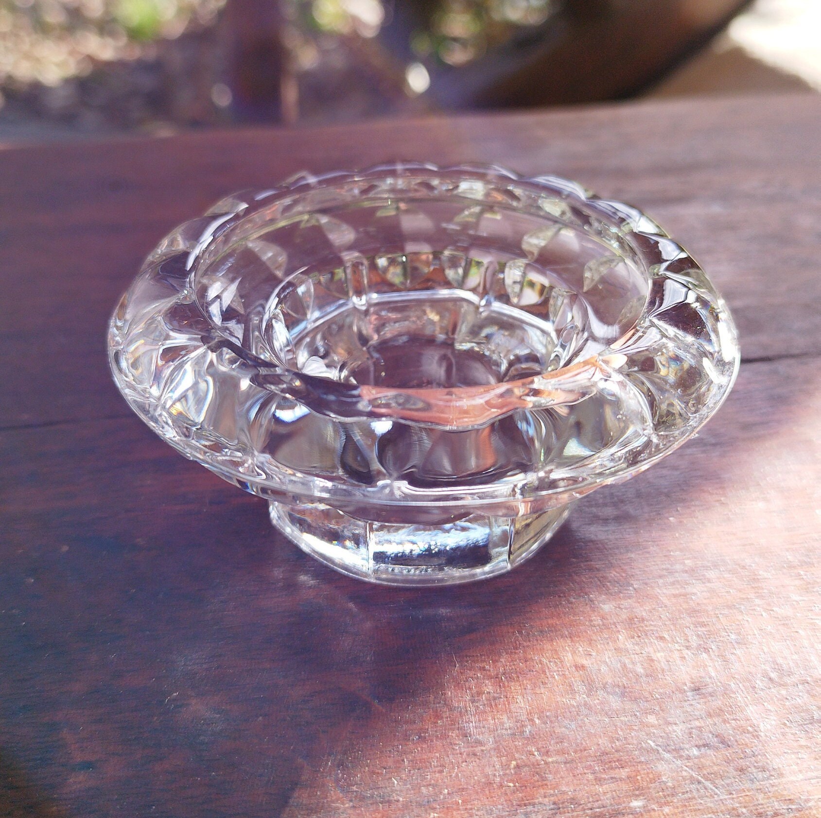 ヴィンテージ ARC フランス クリスタル キャンドルホルダー/透明/P の