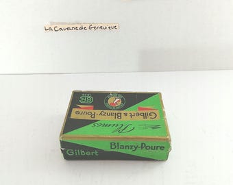 Vintage box of 100 Alaska 718 Gilbert&Blanzy-Poure nibs/nib holders/small green box complete/cardboard/schoolboy/ink/writing
