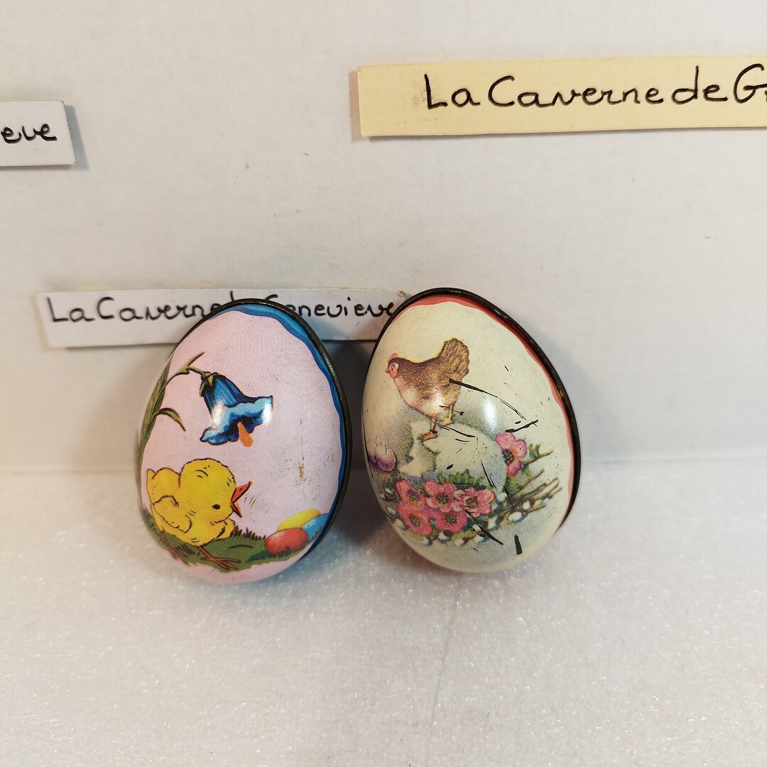 Vintage Colorful Lithographed Tinplate Easter Eggs/chicken Pattern/tin