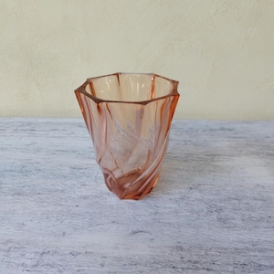 Vintage 1930s Art Deco Twisted Crystal Vase/Engraved France and Numbered 1/Val Saint-Lambert Style Vase/Angular Design/Collectible