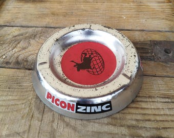 Vintage ashtray old collection/bistro type/classic/zinc/empty pocket/collectors/interior decoration element/tephraphilia