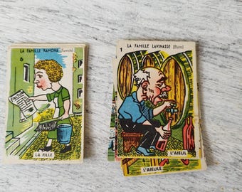 Ancien Jeu Des 7 Familles Les Métiers - Cartes Illustrées Caricatures Début 1900