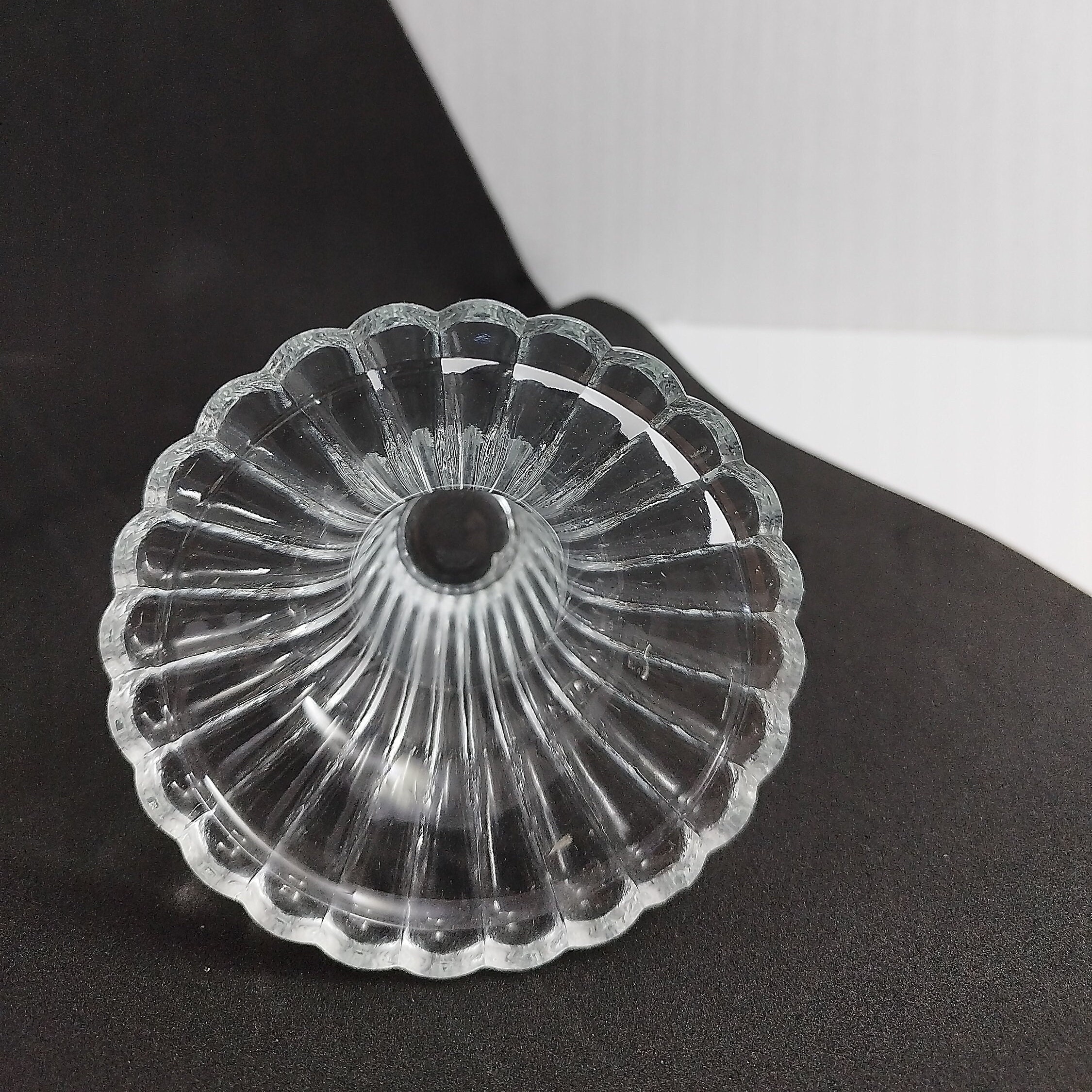 Bougeoir Vintage En Verre Cristal Transparent - Style Français Début 1900, Unique