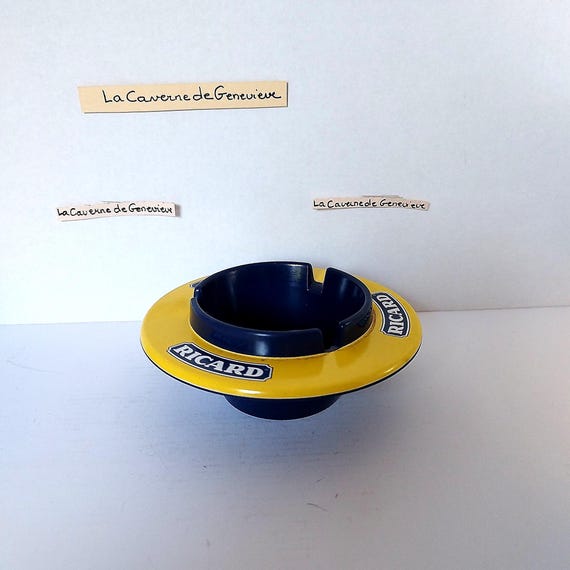 RARE Ricard cendrier XXL de bar rond cendrier publicitaire jaune vintage en céramique Vintage 1980 - France
