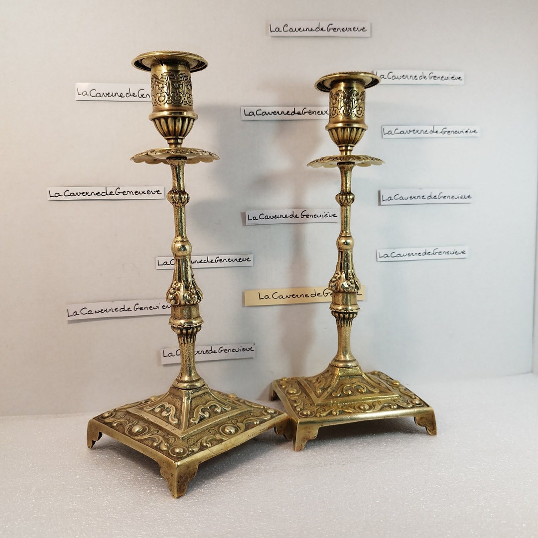Vintage Old Brass Candlesticks/end of Table/candlestick/candle Etsy