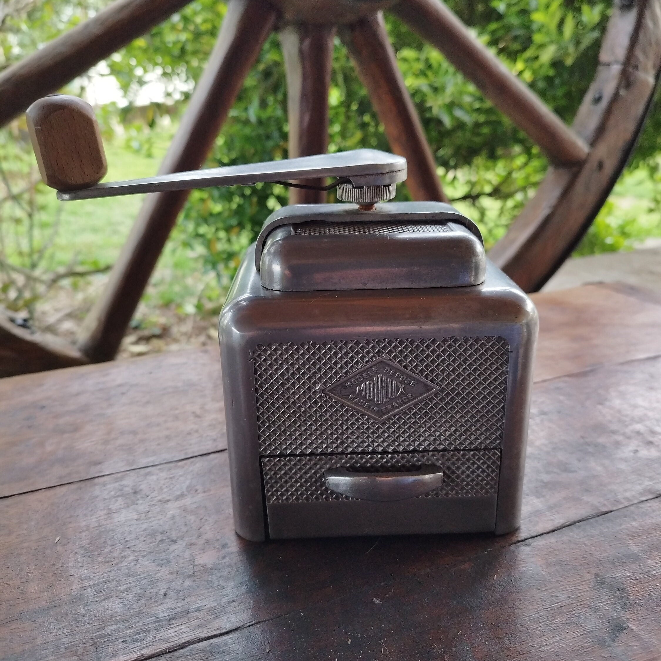 Brocante Coffee Grinder Stamped Moulux/heavy Cast   Etsy