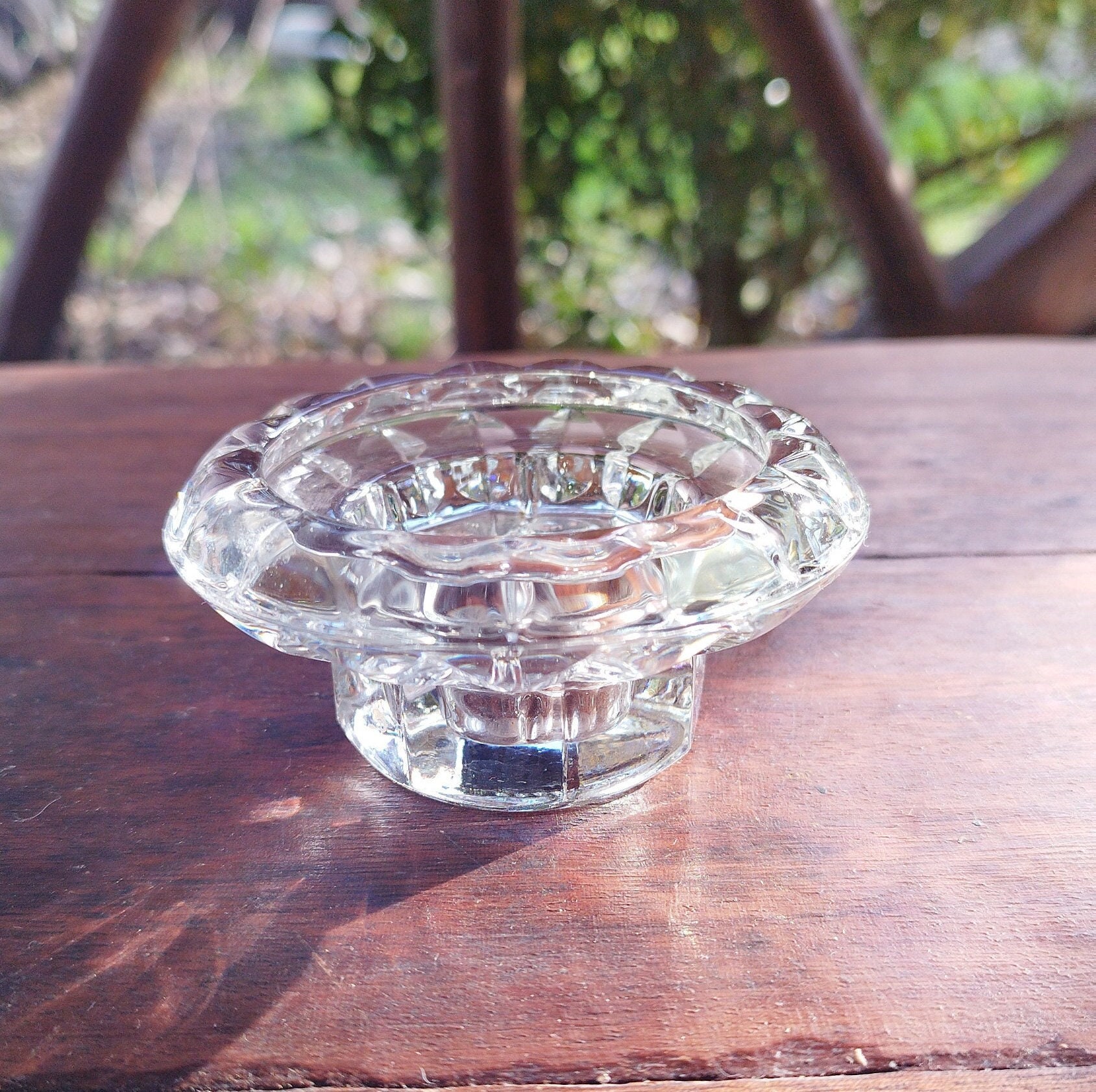 希少！ヴィンテージ クリスタルガラス キャンドルホルダー フランスアンティーク ヴィンテージ ARC フランス クリスタル キャンドルホルダー/透明/P の