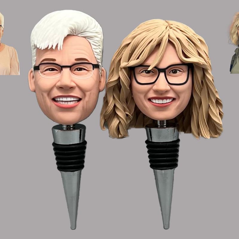 Wine Stopper Two Person Bobblehead - Personalized