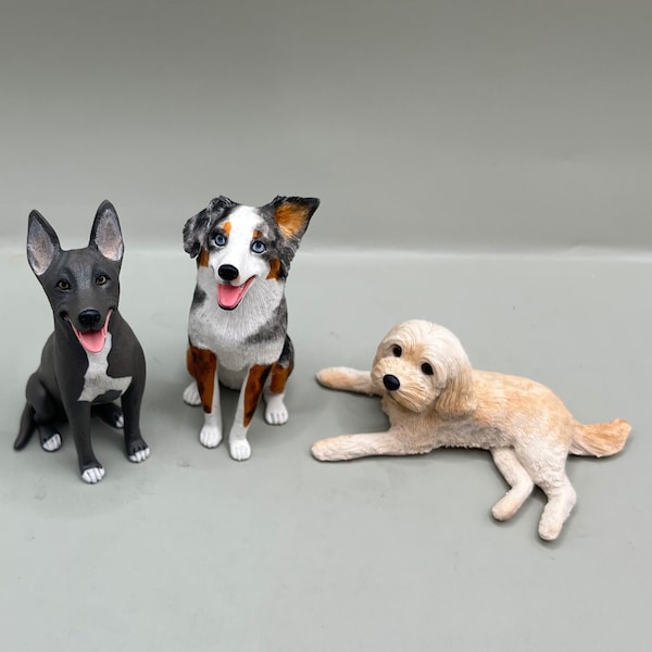 Personalized Pet Clay Sculpture, Custom Dog Cake Topper, Pet Birthday