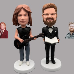 Benutzerdefinierte Bobbleheads für Mann, personalisierte Gitarren-Bobblehead, einzigartige Vatertagsgeschenkideen, kundenspezifische Ehemann-Bobbleheads sehen aus wie Sie