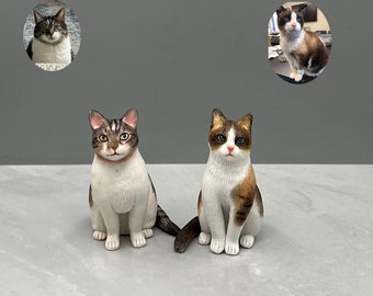 Topper per gatti personalizzato, dipinto fatto a mano, statua di gatto, topper per torta per animali domestici, torta di compleanno per gatti, torta nuziale per gatti