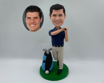 Customized golfers bobbleheads, 3D statues, father portraits, birthday gifts, Christmas gifts, cake decorations
