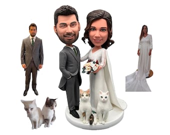 Custom Anniversary Couple Bobblehead Free Shipping, Personalized Lover Statues, Personalized Couples Figurines For Wedding