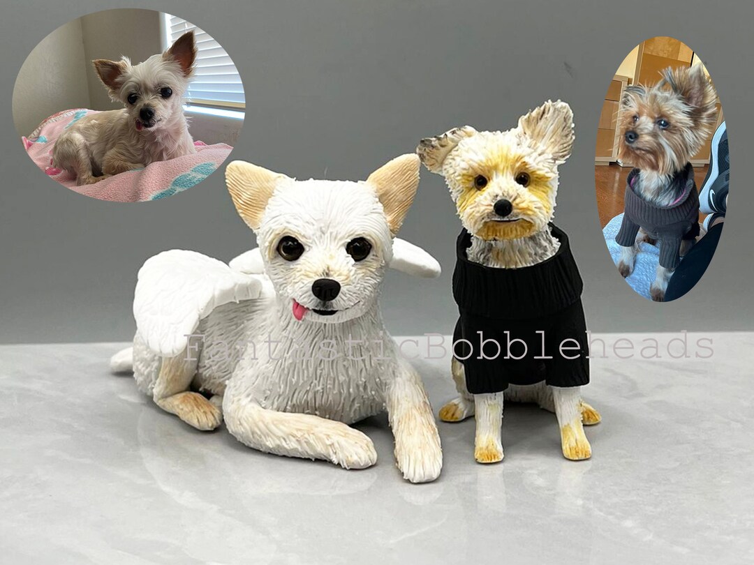 Personalized Dog Wedding Cake Topper, Custom Pet Polymer Clay Figurine ...