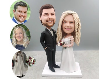 Bobbleheads de boda personalizados, regalos de aniversario para parejas, topper de pastel de boda topper bobble head toppers de pastel personalizados para