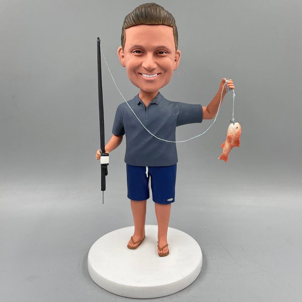 Custom fishing bobblehead gifts, custom fisherman bobblehead gifts, custom bobbleheads