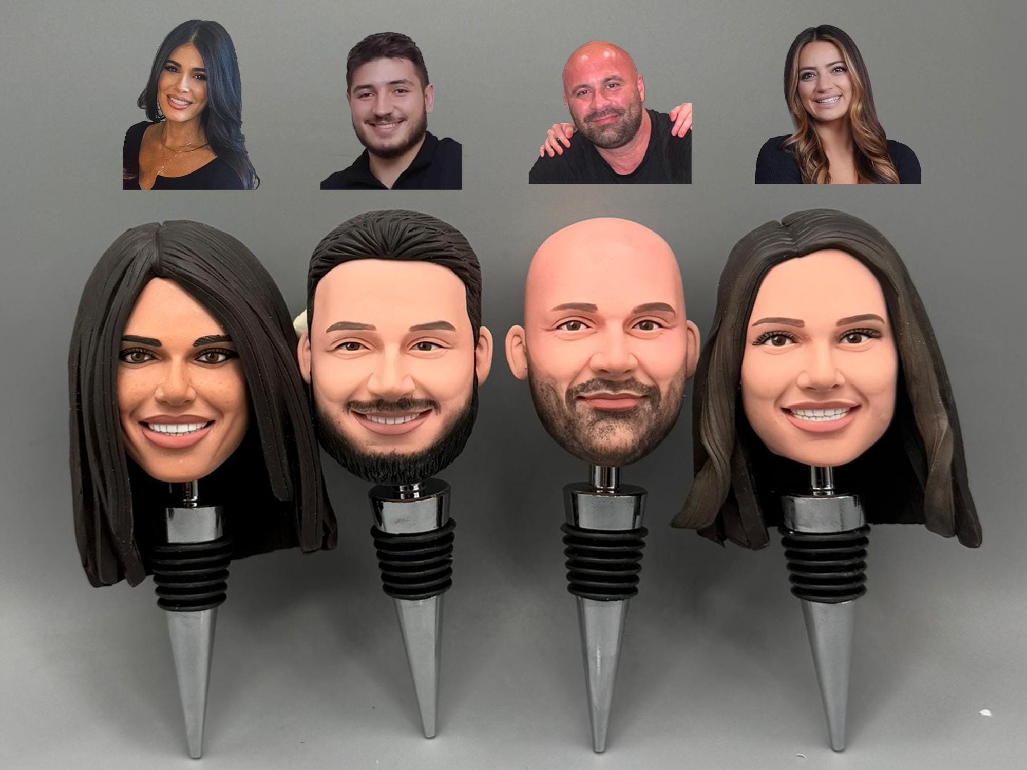 Personalized Wine Cork Stopper - Custom Wine Stopper Wedding Favors, Wine Cork Favor Custom Wine Stopper,Custom Bobble Head Wine Stoppers