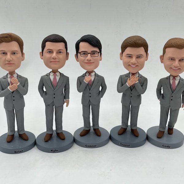 Customized personalized best man bobble head gift sets 1-15 pieces, best man gifts , best men bobble head