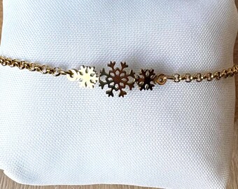 Gold Bracelet, snowflake style, gifts for women-Valentine's Gifts