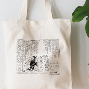 Nymph Sapphic Tote Bag, Lesbian Love, Lesbian Couple, Subtle Pride Lesbian, Queer Tote Bag, Sapphic Gifts, Lesbian Fairytale Illustration