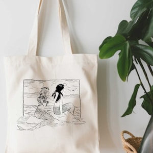 Sapphic Tote, Lesbian Gifts, Lesbian Mermaids, Queer Gift, Lesbian Couple, Lesbian Pride Tote Bag, Wlw Tote Bag, Subtle Pride, Sapphic Tote
