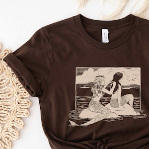 Sapphic Shirt, Lesbian Mermaids, Lesbian Couple Shirt, Subtle Lesbian Pride, Vintage Sapphic Shirt, LGBTQ Pride, Wlw Clothing Gift