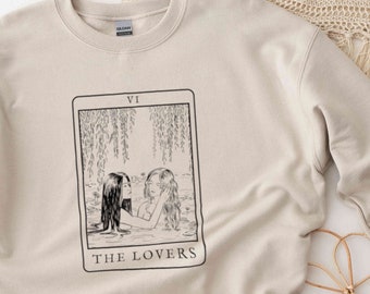 Lesbian Sweatshirt, The Lovers Tarot Card, Sapphic Sweatshirt, Lesbian Pride, Vintage Pride Sweater, Tarot Shirt, Wlw Gift, Queer Shirt