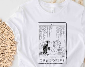 The Lovers Tarot Card Shirt, Sapphic Shirt, Lesbian Pride Shirt, Nymph Lovers, Lesbian Shirt, Vintage Lesbian Shirt, Queer Shirt, Poet Shirt