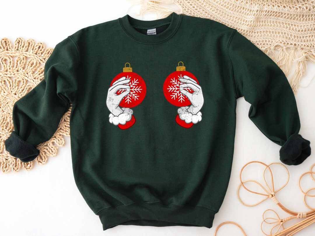 Boob Christmas Sweater, Funny Boobs Sweater, Free the Nipple