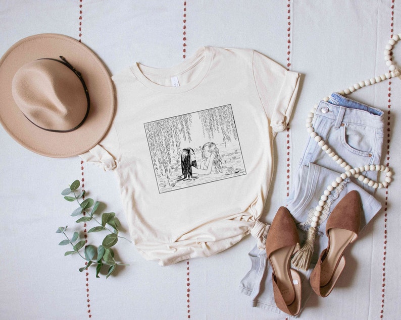 Sapphic Shirt, Lesbian Love, Nymph Lesbian Couple, Wlw Shirt, Subtle Pride, Lesbian Fairytale Shirt, Gay Pride, Vintage Lesbian, Queer Gifts Natural