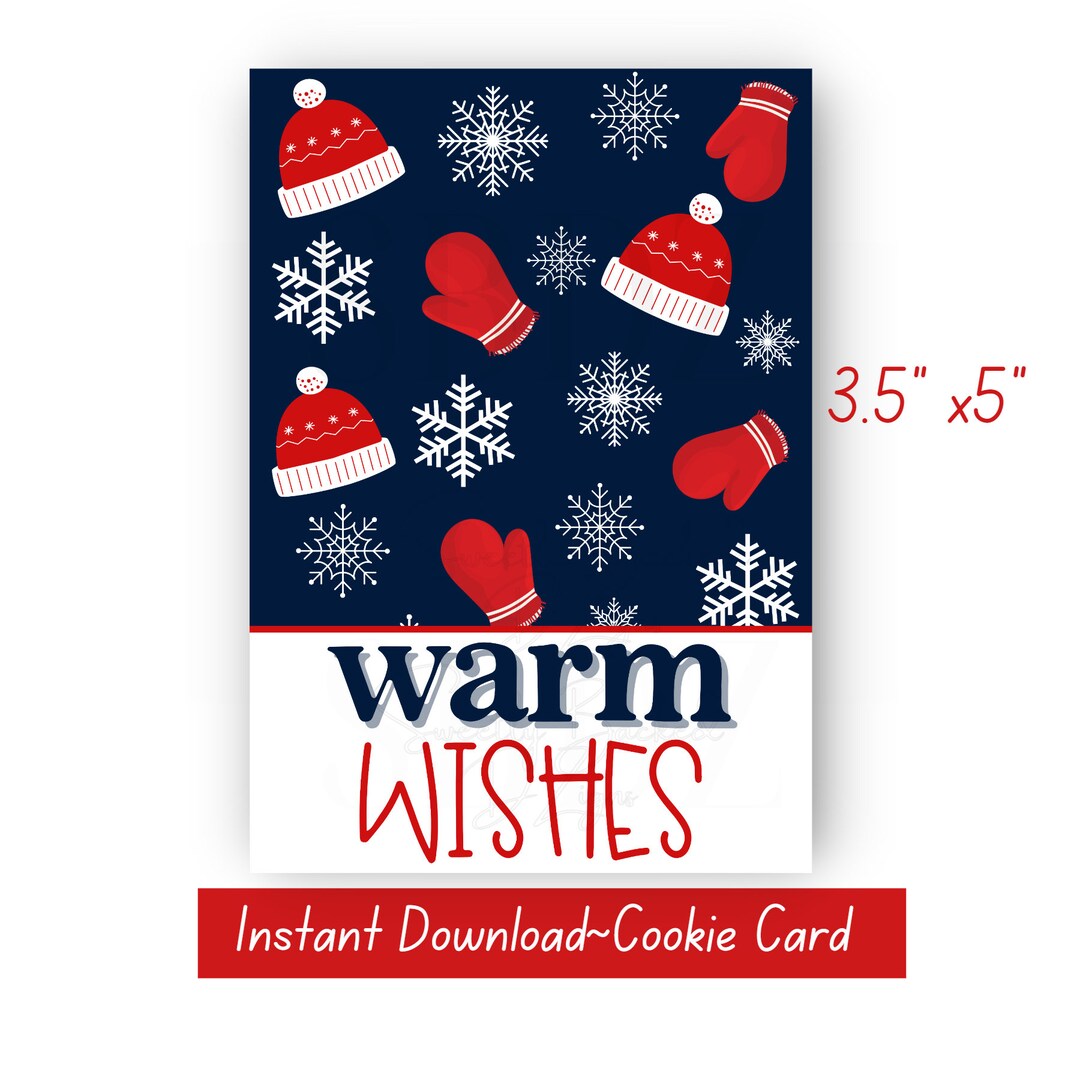 Printable Cookie Card-christmas Cookie Card-cookie Card - Etsy