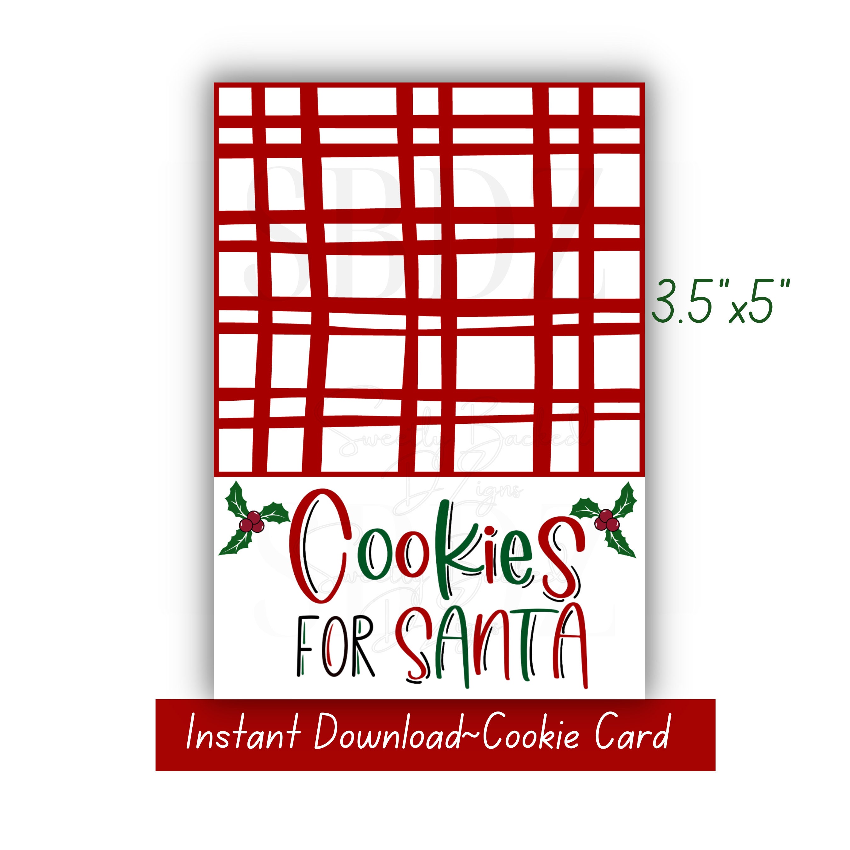Printable Christmas Cookie Card-mini Cookie Card-santa Cookie Card - Etsy