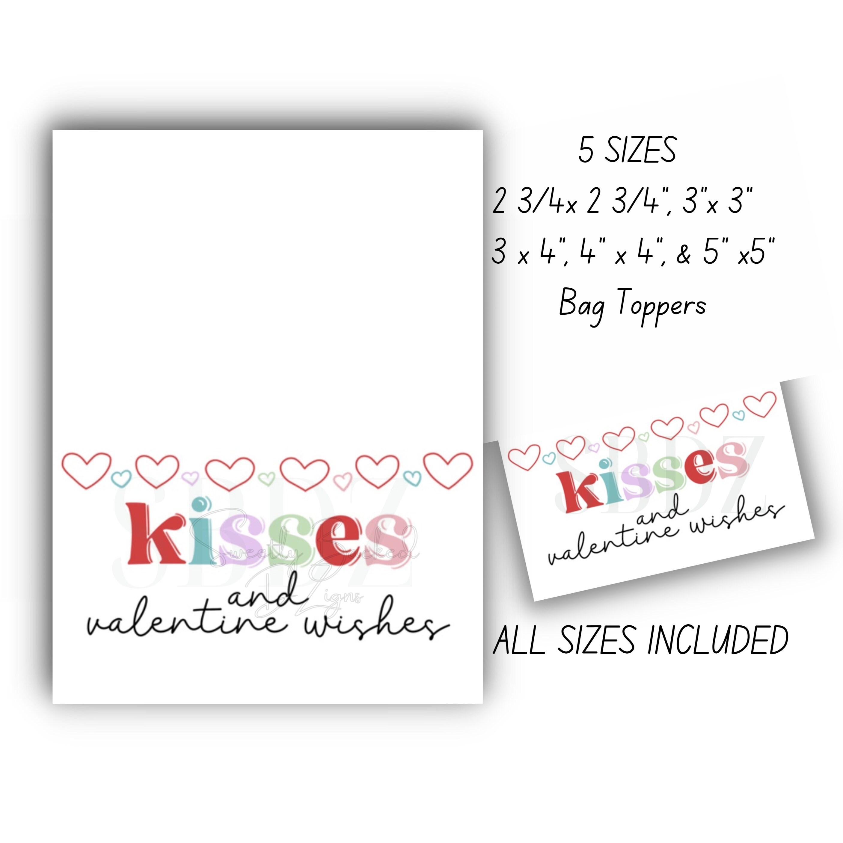 Printable Valentine Bag Topper-mini Cookie Bag Topper-treat Bag Topper ...