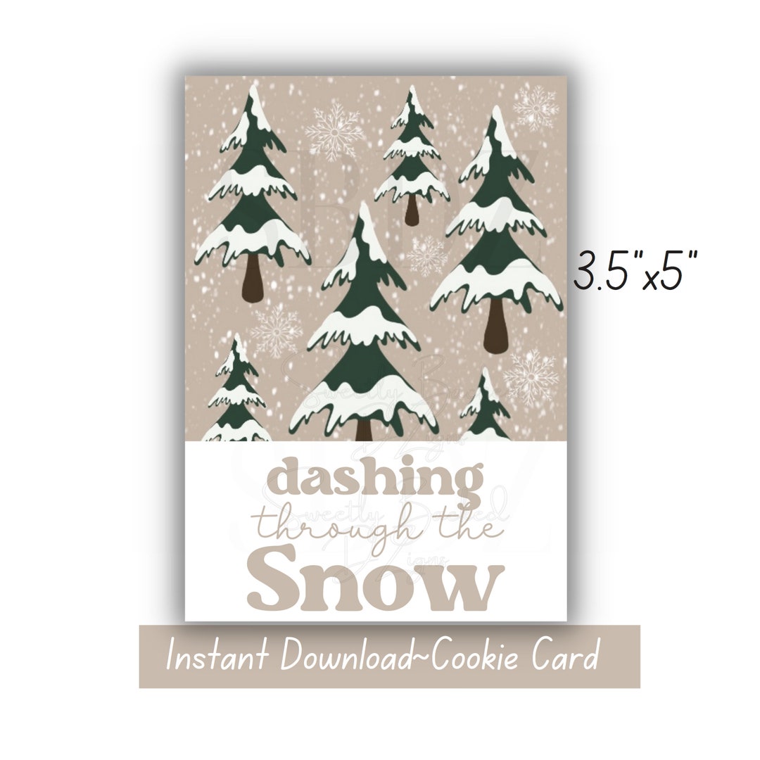 Printable Christmas Cookie Card-mini Cookie Card-cookie Card - Etsy