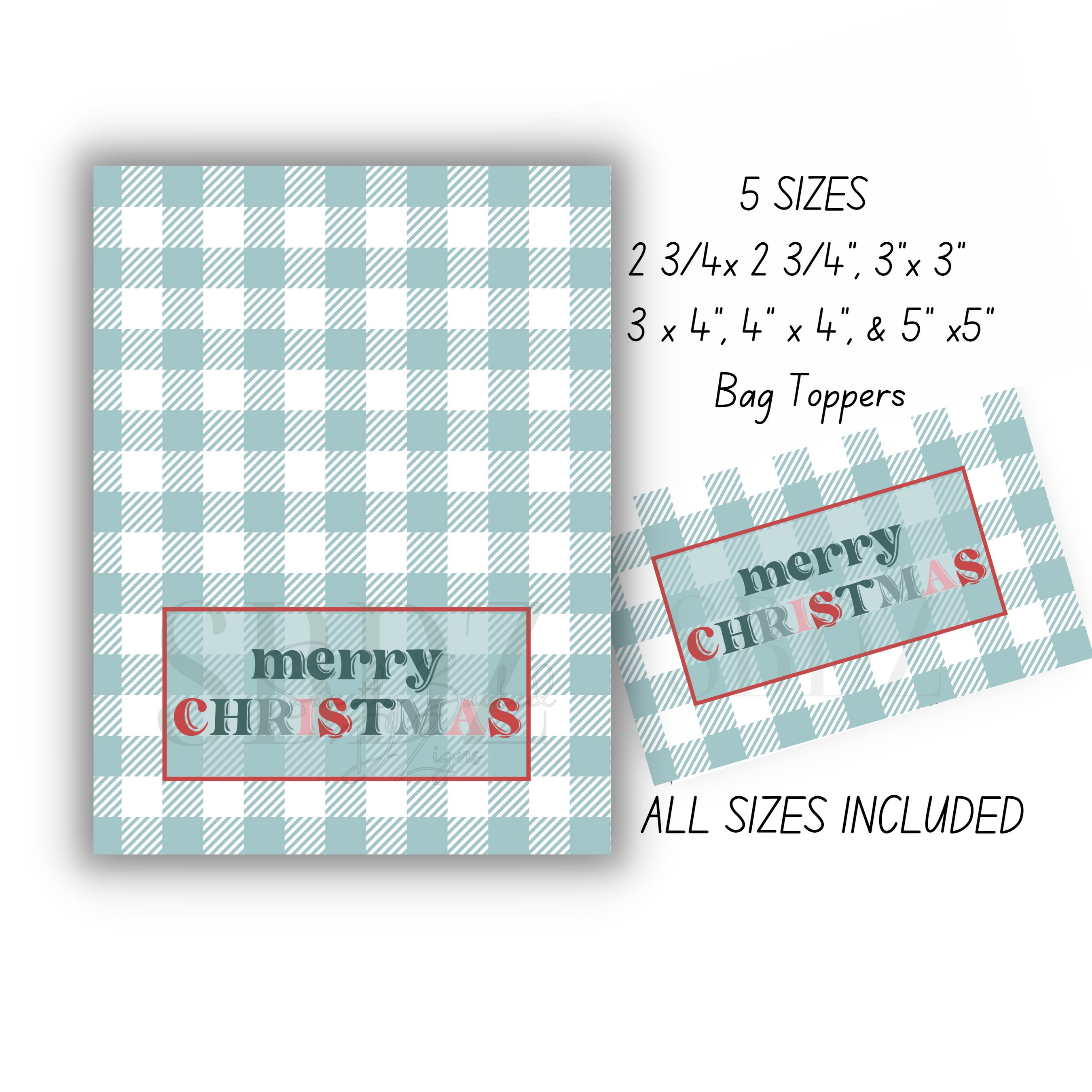 Printable Christmas Bag Topper-bag Topper-treat Bag Topper-cookie Bag ...