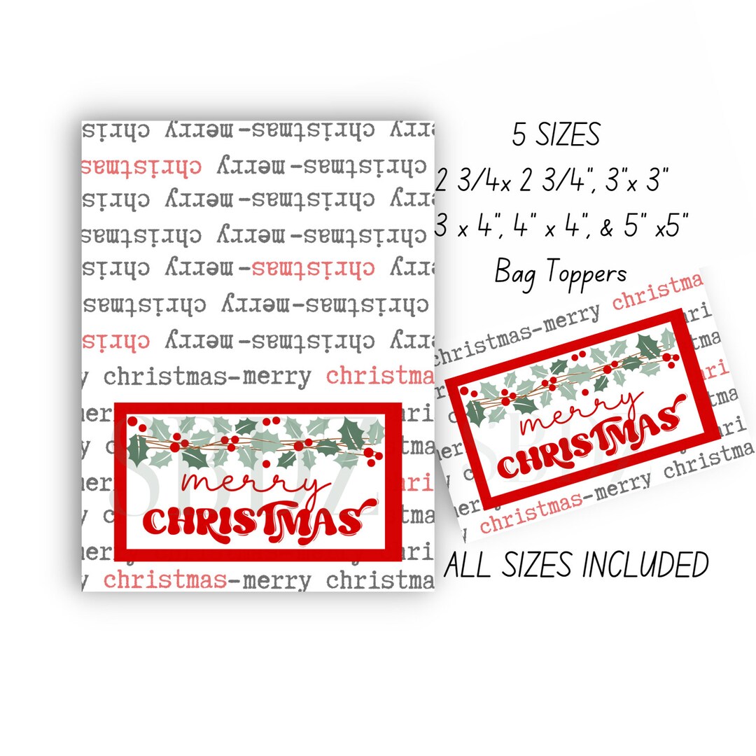 Printable Christmas Bag Topper Bundle-bag Topper Bundle-christmas Bag ...
