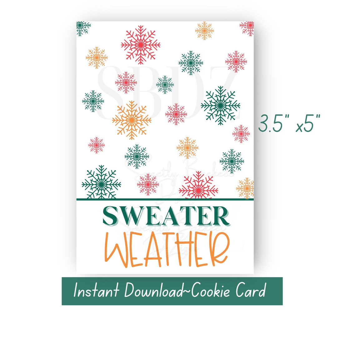Printable Cookie Card-christmas Cookie Card-cookie Card - Etsy