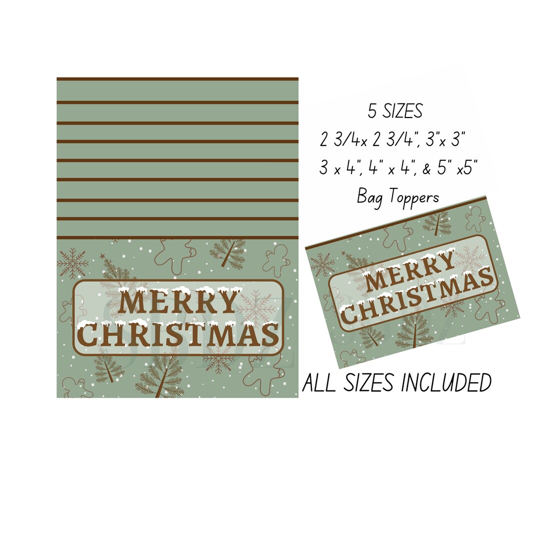 Printable Christmas Bag Topper Bundle-christmas Bag Topper-bag Topper ...