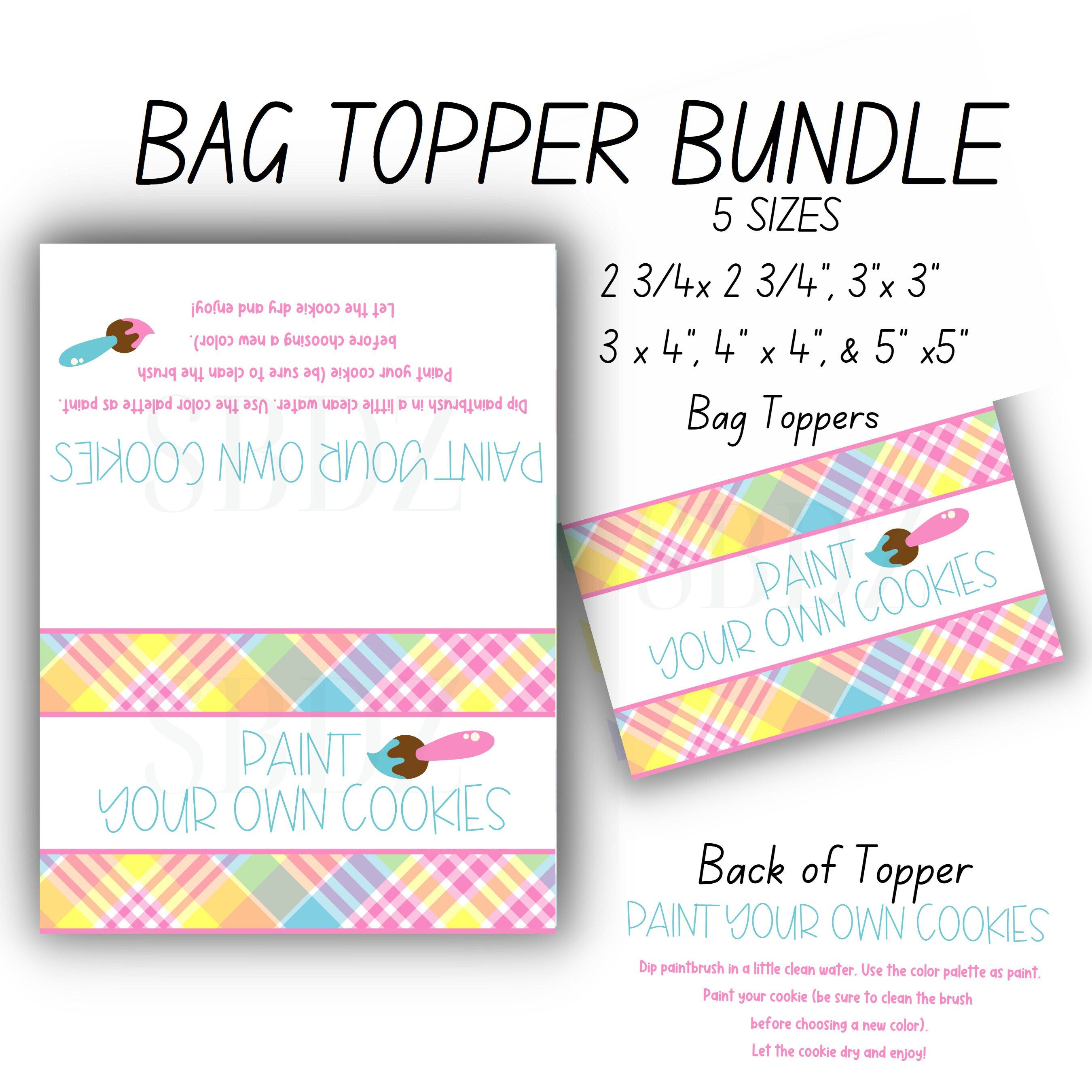 Printable Bag Topper-easter Bag Topper-paint Your Own Cookie Bag Topper ...