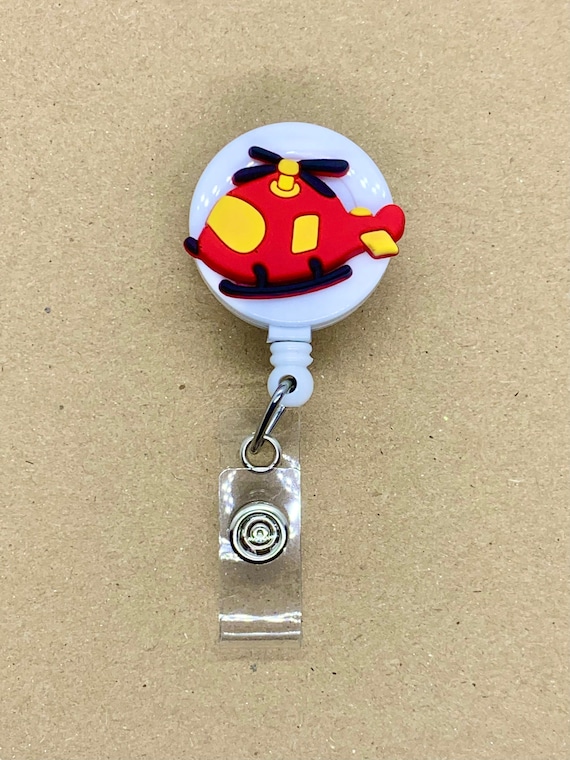 Helicopter Badge Reel, Aviation Pilot ID Holder, Retractable Chopper  Lanyard Clip for Flight Attendants, Airport or Airline Staff 