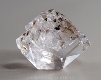 Unique Herkimer Diamond with Unique Smoky Phantoms, 21 mm, Zoned Herkimer Diamond Specimen with Impressive Clarity From Ace of Diamonds, NY