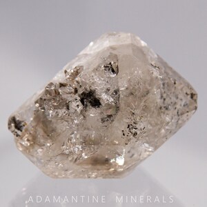 Herkimer Diamond: Double Terminated Crystal with Anthraxolite Inclusions (37 mm)