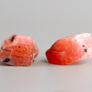 Pair of Gemmy Pink Serandite Crystals with Terminations from Poudrette Quarry in Quebec, Canada, Serandite Mineral Specimen
